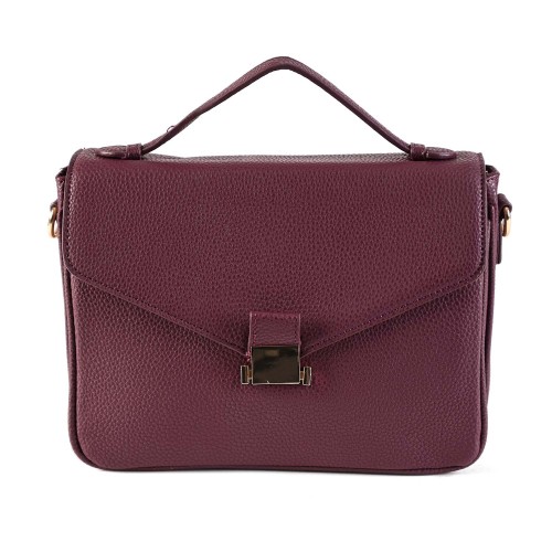 Дамска чанта през рамо от еко кожа в бордо цвят. Код: K7802