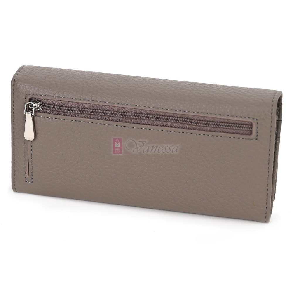 Голямо дамско портмоне от висококачествена еко кожа в бежов цвят. КОД: L2-38