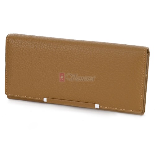 Голямо дамско портмоне от висококачествена еко кожа в жълт цвят. КОД: L2-38