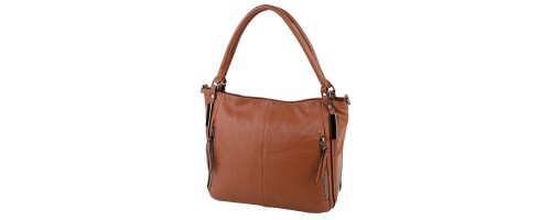  Дамска чанта от еко кожа в светлокафяв цвят. Код: LH2317