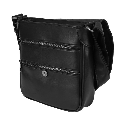 Мъжка чанта от естествена кожа в черен цвят Код: M2007