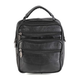 Мъжка чанта от естествена кожа в черен цвят. Код: M6252