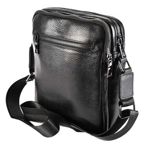 Мъжка чанта от естествена кожа в черен цвят. Код: M66308