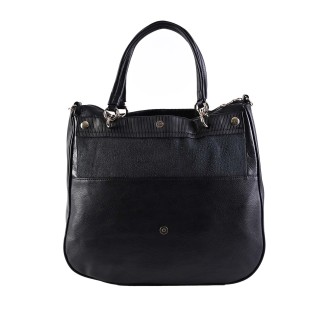 Ежедневна дамска чанта тип торба от еко кожа в черен цвят. Код: MC220