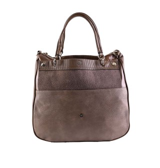 Ежедневна дамска чанта тип торба от еко кожа в кафяв цвят. Код: MC220