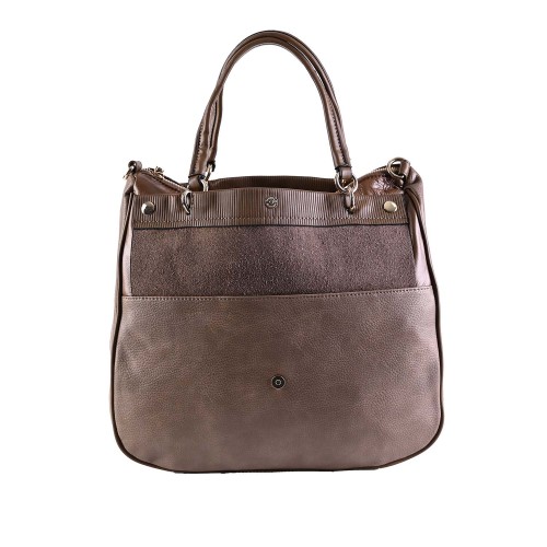 Ежедневна дамска чанта тип торба от еко кожа в кафяв цвят. Код: MC220