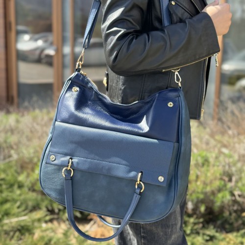 Ежедневна дамска чанта тип торба от еко кожа в черен цвят. Код: MC220