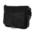 Дамска чанта от естествена кожа направена от парчета в черен цвят. Код: P002