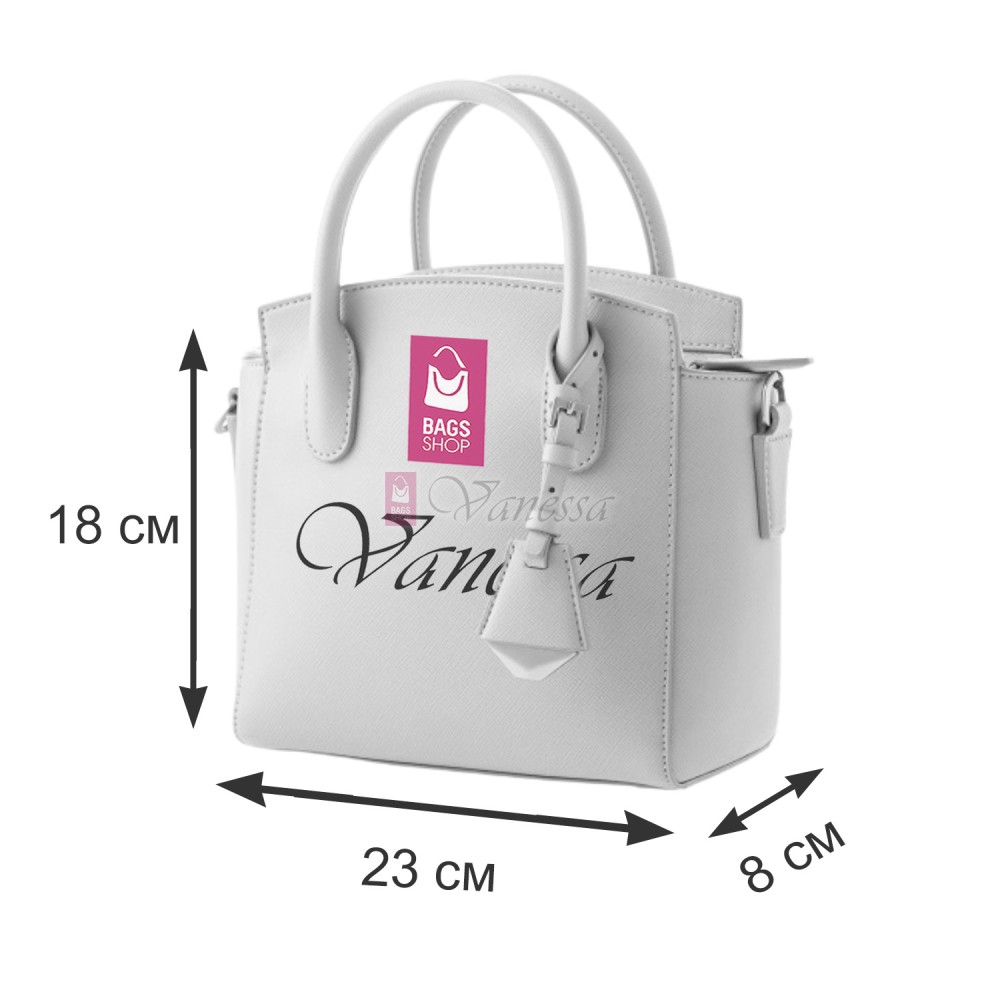 Дамска чанта от естествена кожа направена от парчета в бял цвят. Код: P003