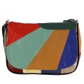 Дамска чанта от естествена кожа направена от парчета в шарени цветове Код: P004