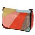 Дамска чанта от естествена кожа направена от парчета в шарени цветове. Код: P004