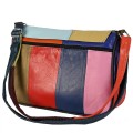 Дамска чанта от естествена кожа направена от парчета в шарени цветове Код: P004