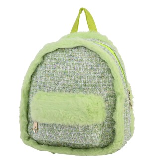  Детска раница от текстил в зелен цвят. Код: R8813