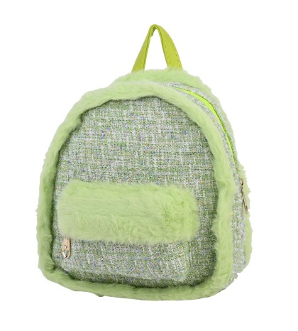  Детска раница от текстил в зелен цвят. Код: R8813