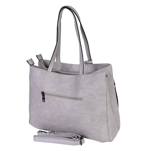 Дамска чанта от еко кожа в сив цвят. Код: RX307
