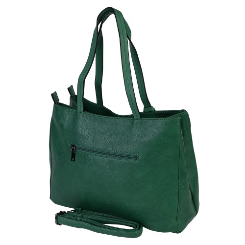 Дамска чанта от еко кожа в зелен цвят. Код: RX307