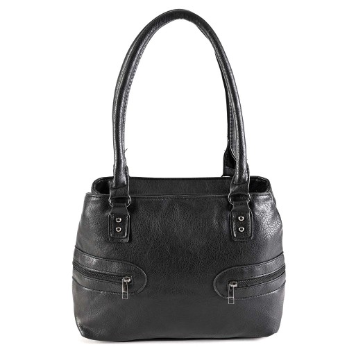 Дамска чанта от еко кожа в черен цвят. Код: RZ-0