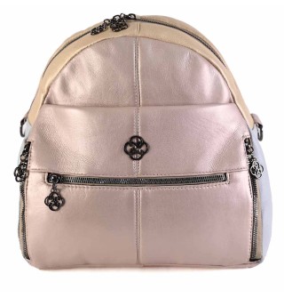 Дамска чанта/раница от естествена кожа - от парчета в светли пастелни цветове. Код: RZ1
