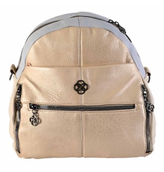 Дамска чанта/раница от естествена кожа - от парчета в светли пастелни цветове. Код: RZ1 