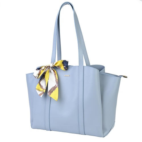 Елегантна дамска чанта от висококачествена еко кожа в син цвят Код: RZ5/10