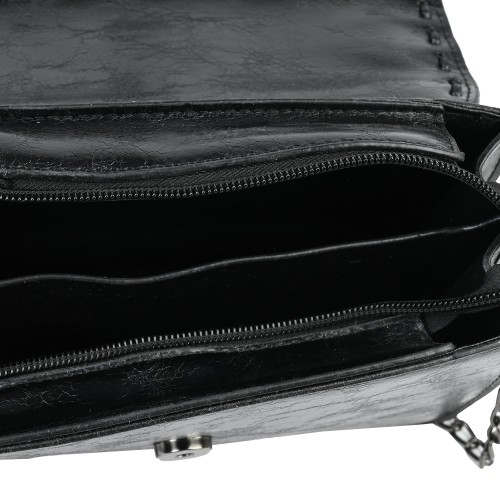 Атрактивна дамска чанта от висококачествена еко кожа в черен цвят Код: RZ5/5