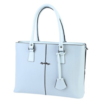 Елегантна дамска чанта от висококачествена еко кожа в син цвят Код: T05-1