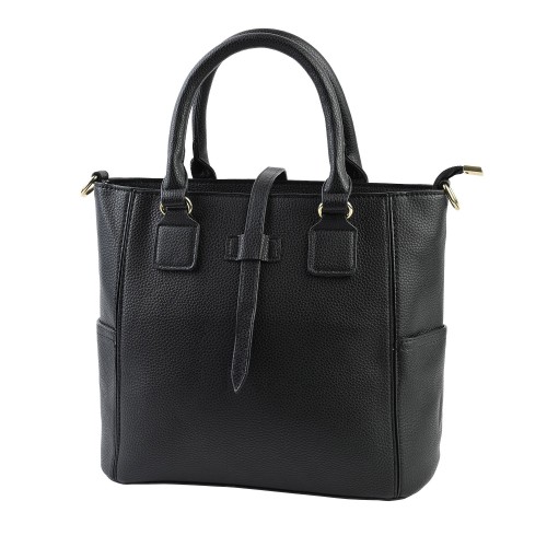 Елегантна и удобна дамска чанта 3 в 1 от еко кожа в черен цвят Код: T053