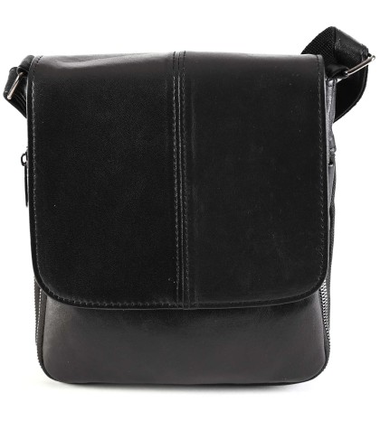 Мъжка чанта от естествена кожа в черен цвят. Код: TR2005