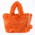 Дамска чанта от качествен плюш в оранжев цвят. Код: PL13