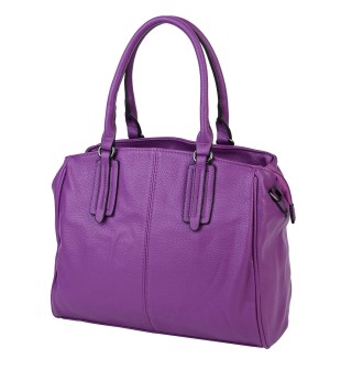Голяма дамска чанта от висококачествена еко кожа в лилав цвят - Код: ZD07