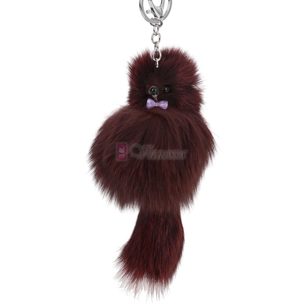Ключодържател плюшена играчка в цвят бордо. Код: K23
