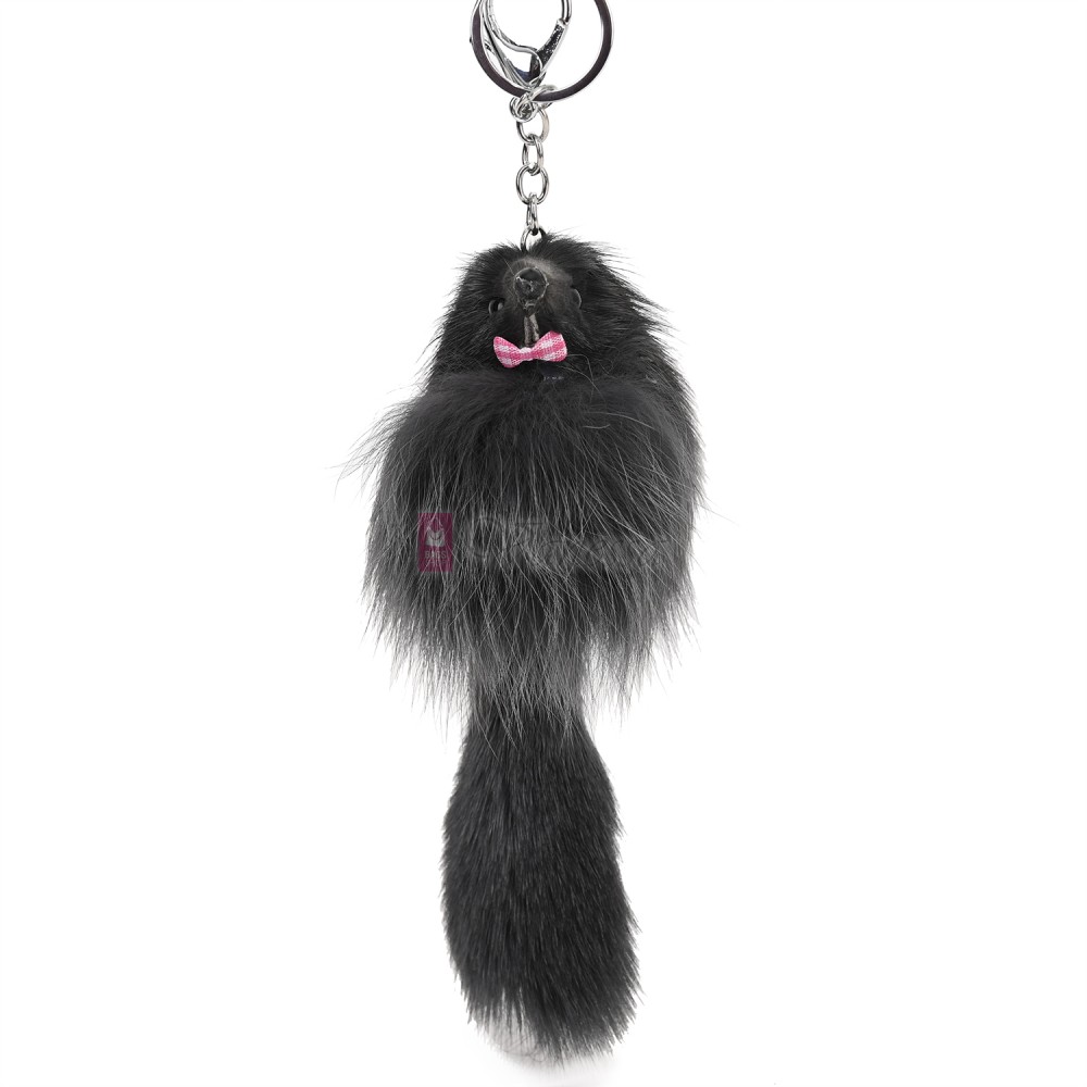 Ключодържател плюшена играчка в тъмносив цвят. Код: K23