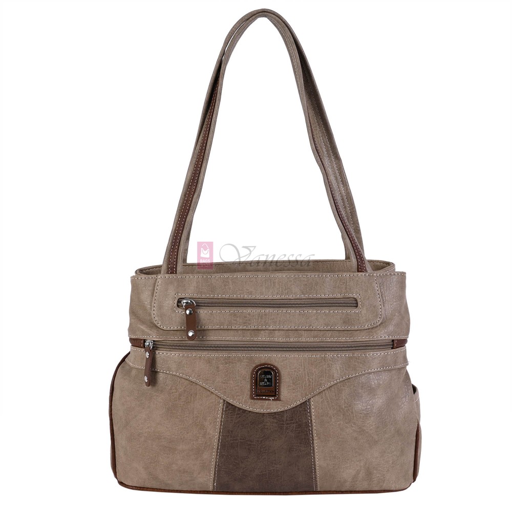 Дамска ежедневна чанта от висококачествена еко кожа в кафяв цвят Код:15169