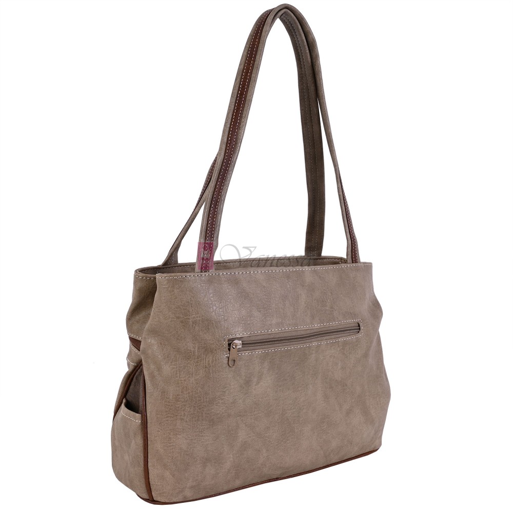 Дамска ежедневна чанта от висококачествена еко кожа в кафяв цвят Код:15169