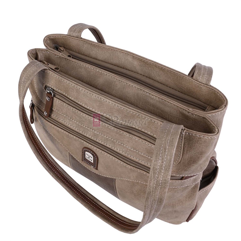 Дамска ежедневна чанта от висококачествена еко кожа в кафяв цвят Код:15169