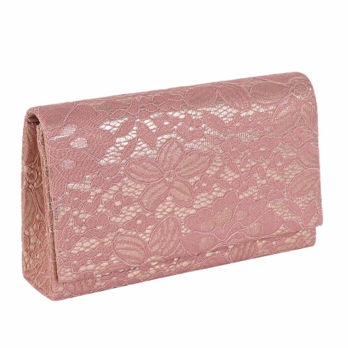 Вечерна дамска чанта - розов цвят - 9027