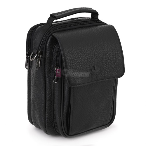 Мъжка чанта от естествена кожа в черен цвят. Код: CH-28