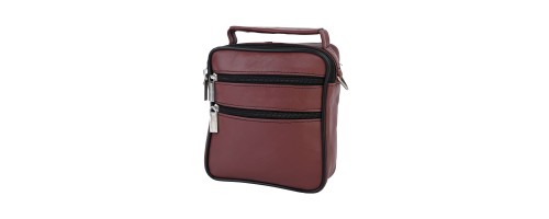 Мъжка чанта от естествена кожа в червен цвят. Код: M5003