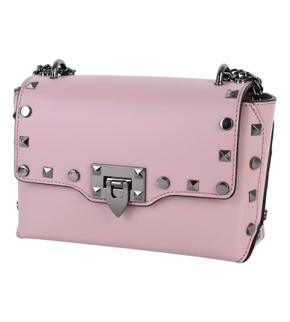 Дамска чанта от естествена кожа в розов цвят Код: EK07 
