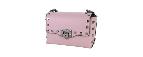 Дамска чанта от естествена кожа в розов цвят Код: EK07 