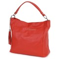 Голяма дамска чанта, от естествена кожа, в червен цвят. Код: EK10
