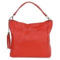 Голяма дамска чанта, от естествена кожа, в червен цвят. Код: EK10