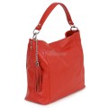 Голяма дамска чанта, от естествена кожа, в червен цвят. Код: EK10