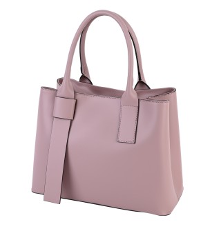 Голяма дамска чанта от естествена кожа в розов цвят. Код: EK126