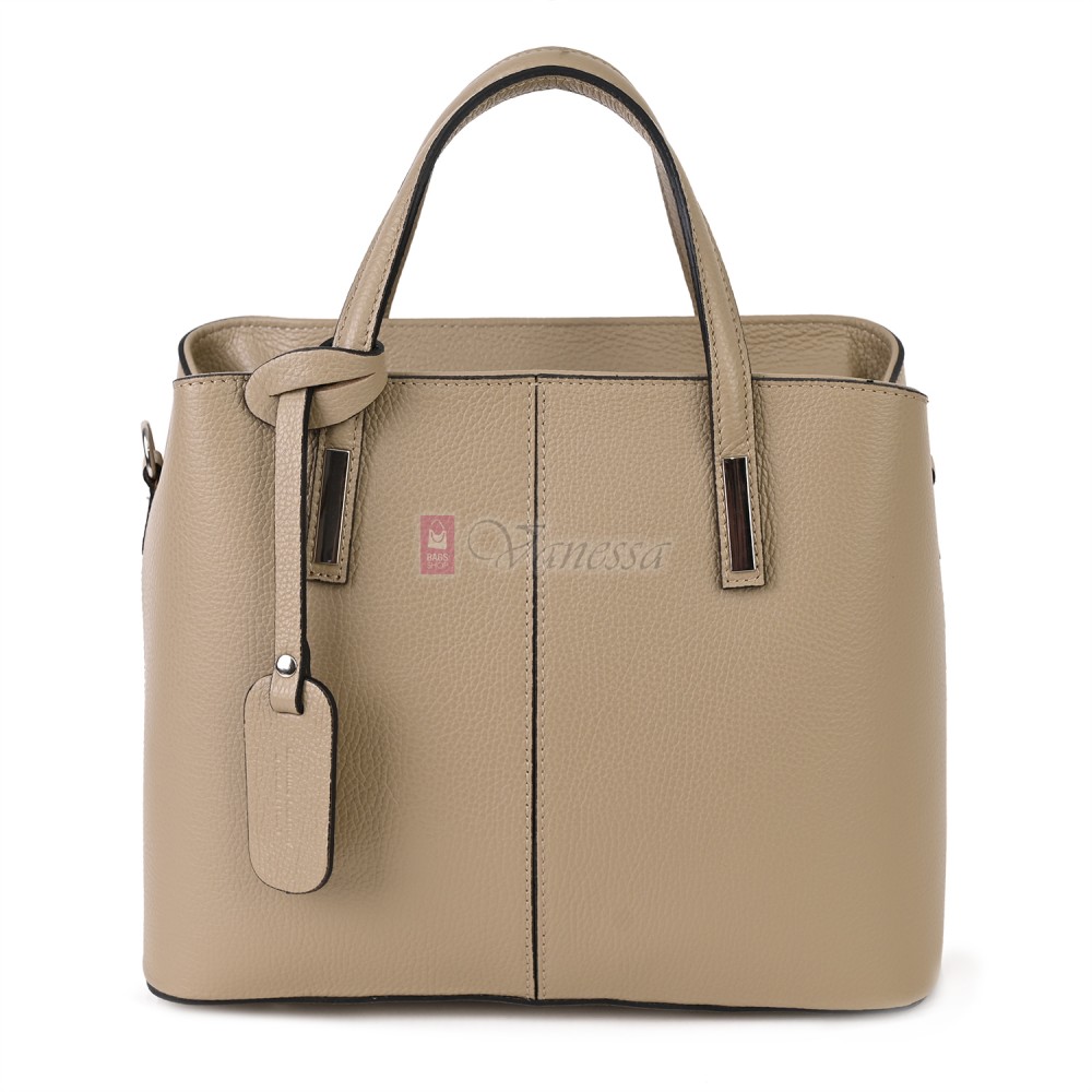 Дамска чанта от естествена кожа в бежов цвят Код: EK145