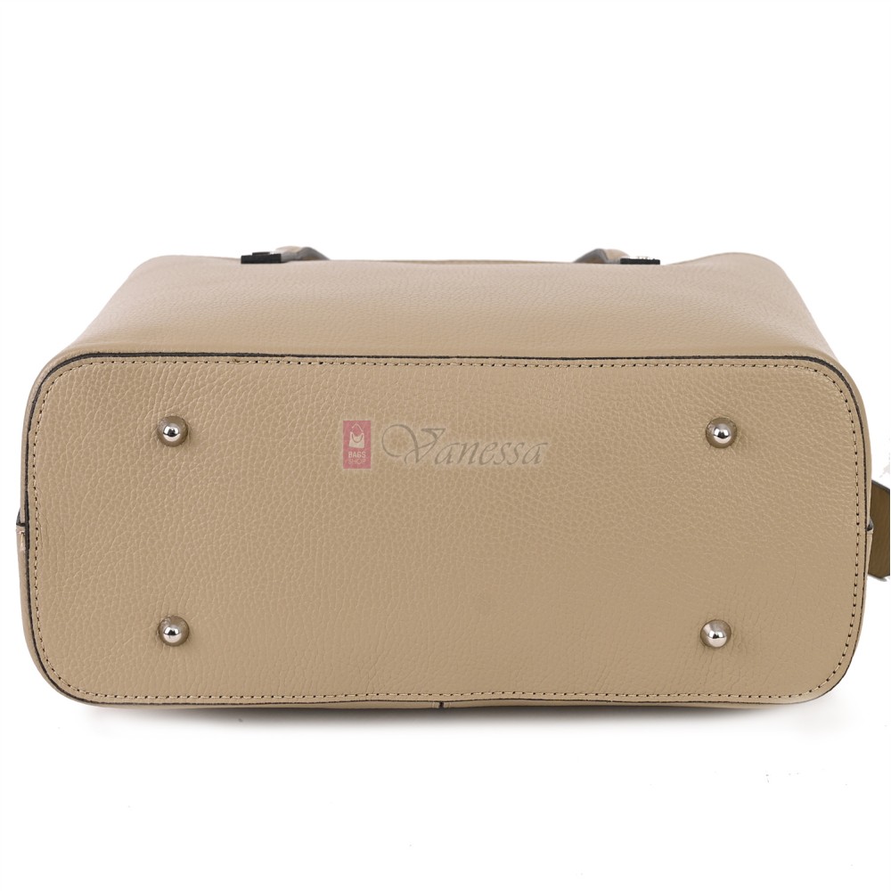 Дамска чанта от естествена кожа в бежов цвят Код: EK145