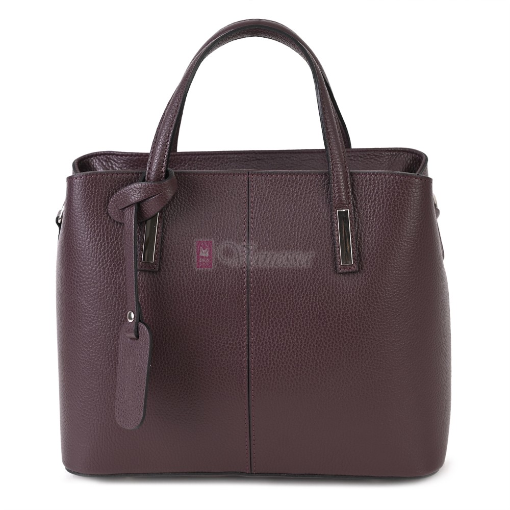 Елегантна дамска чанта от естествена кожа, в цвят бордо Код: EK55