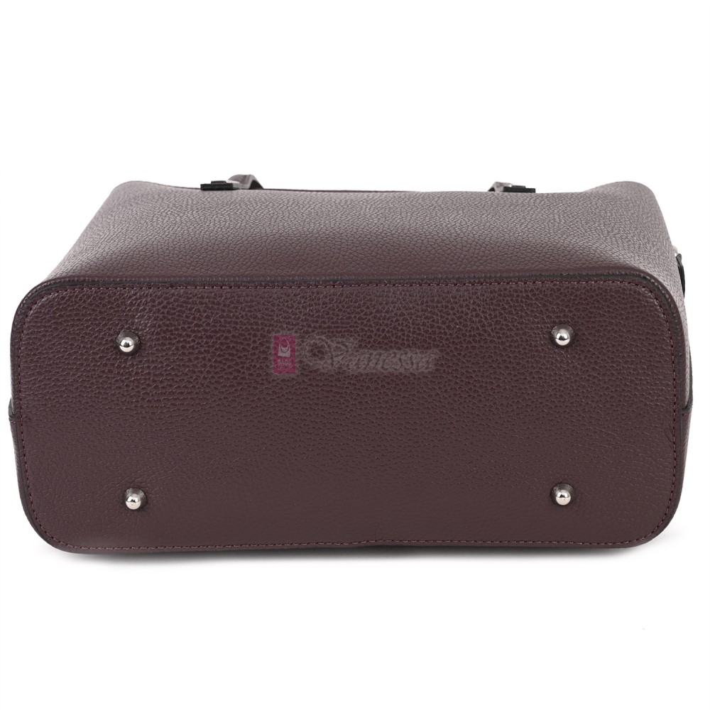 Елегантна дамска чанта от естествена кожа, в цвят бордо Код: EK55