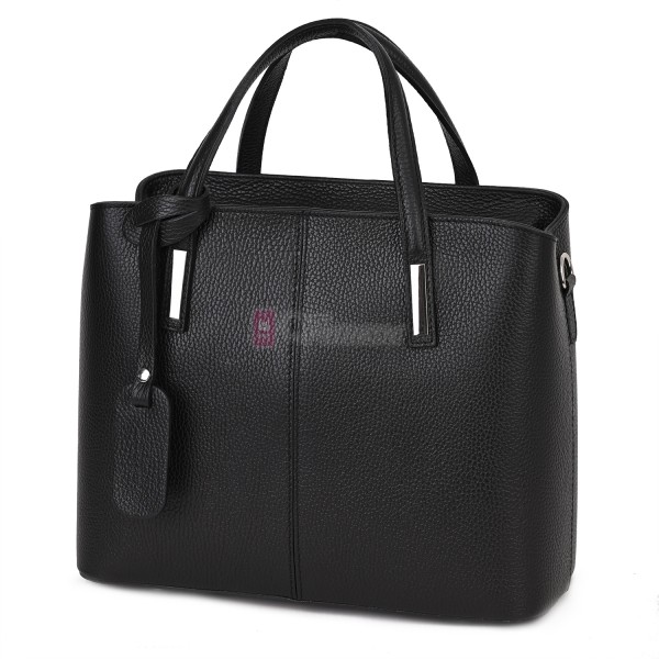 Дамска чанта от естествена кожа в черен цвят Код: EK145