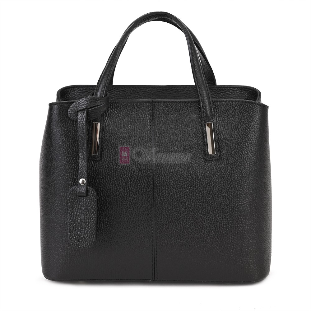 Дамска чанта от естествена кожа в черен цвят Код: EK145